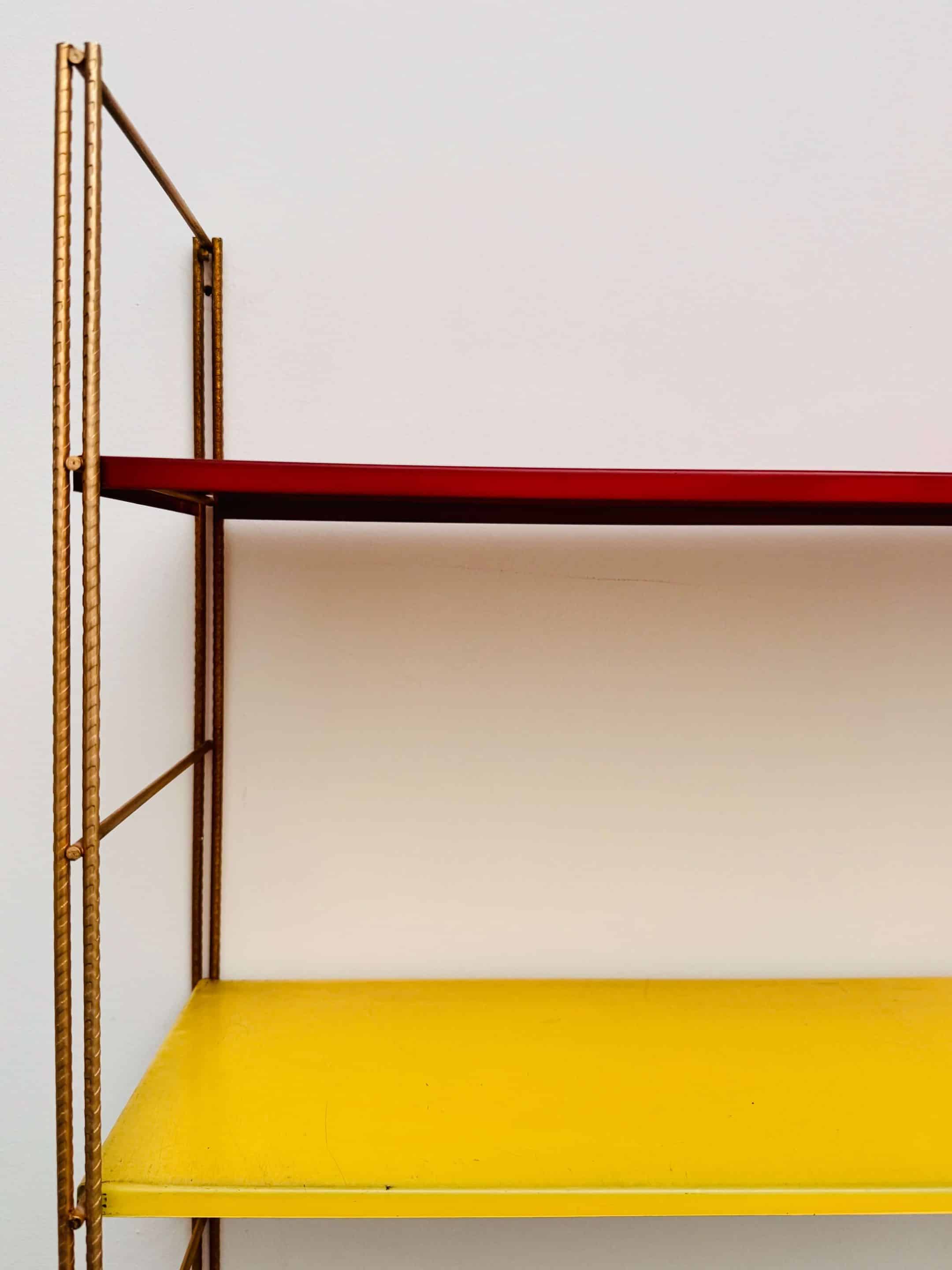 Vintage metal string shelf, around 1960.