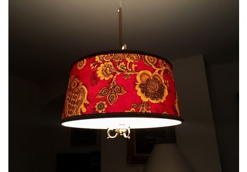 Vintage Classic style 20th Century Ceiling Lamp in Red and Gold