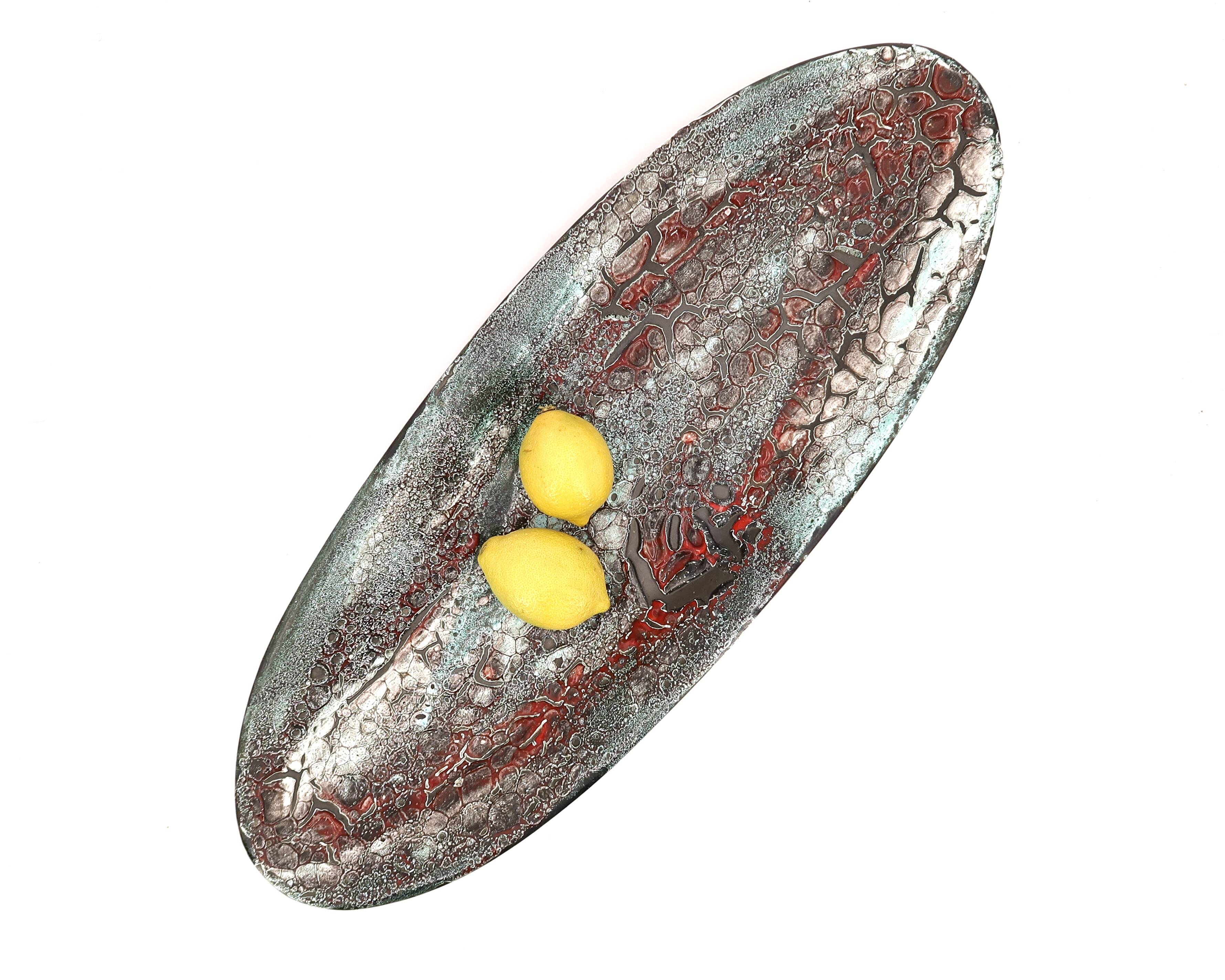 Ceramic dish Emaux du Cyclope Annecy, 1960s