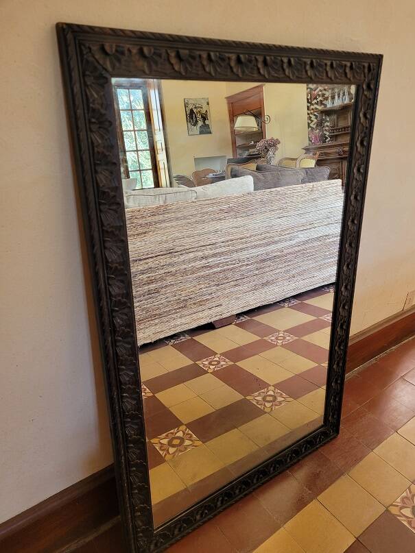 Old carved wood mirror