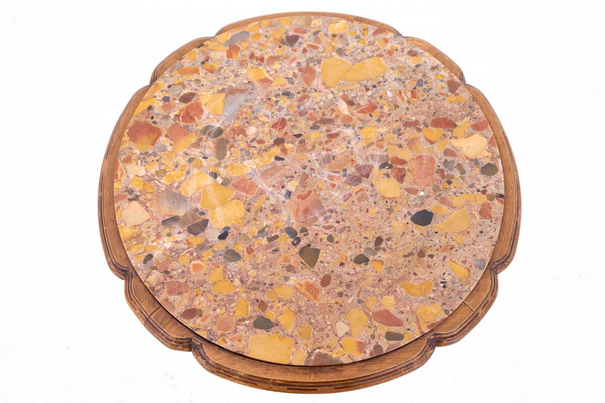 Table with a marble top, France, circa 1870.