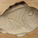 Cake mold - Kashigata - carp - Japan, Showa. Carved cherry tree. ob17