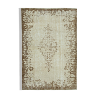 Tapis beige turc en laine nouée à la main 170 cm x 261 cm