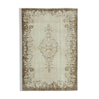 Hand-knotted wool turkish beige rug 170 cm x 261 cm