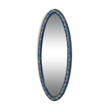 Miroir alentejano ovale en bois peint.
