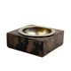 Mid-century modern brown goatskin parchment ashtray, Aldo Tura, Italy 1960s