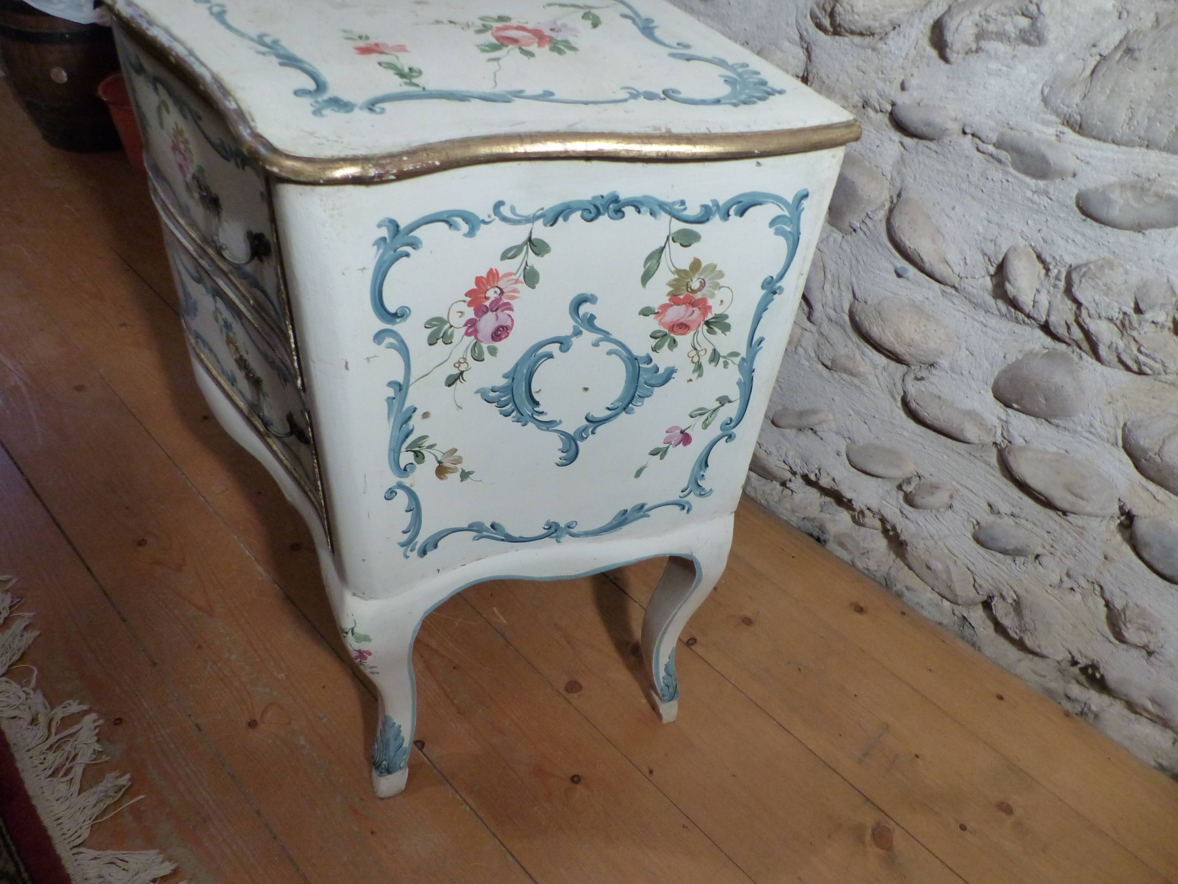 Italian dresser two drawers décor on beige background