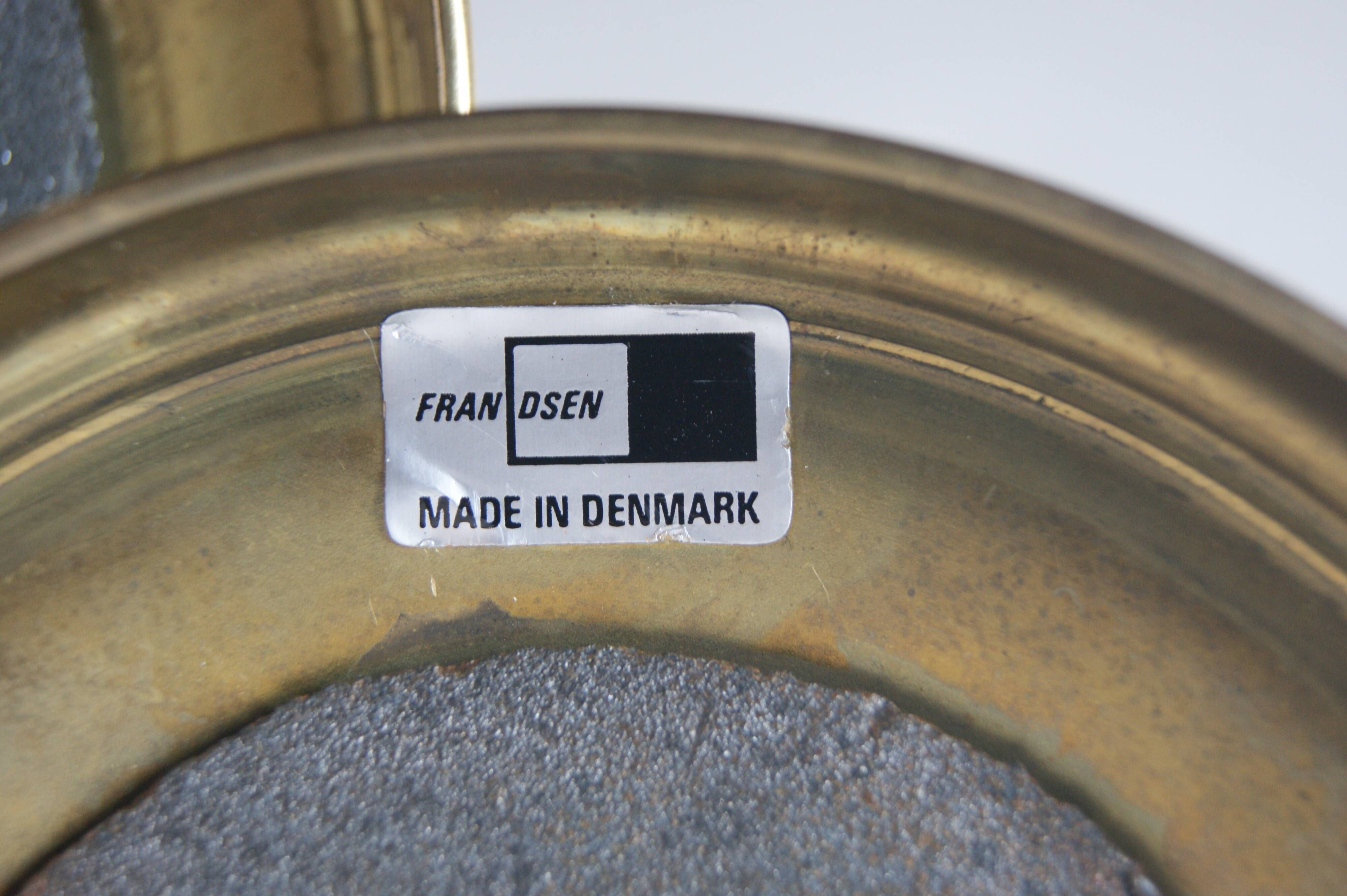 Paire de grandes lampes de table en laiton "boules empilées" de Frandsen Danemark. Années 1960.