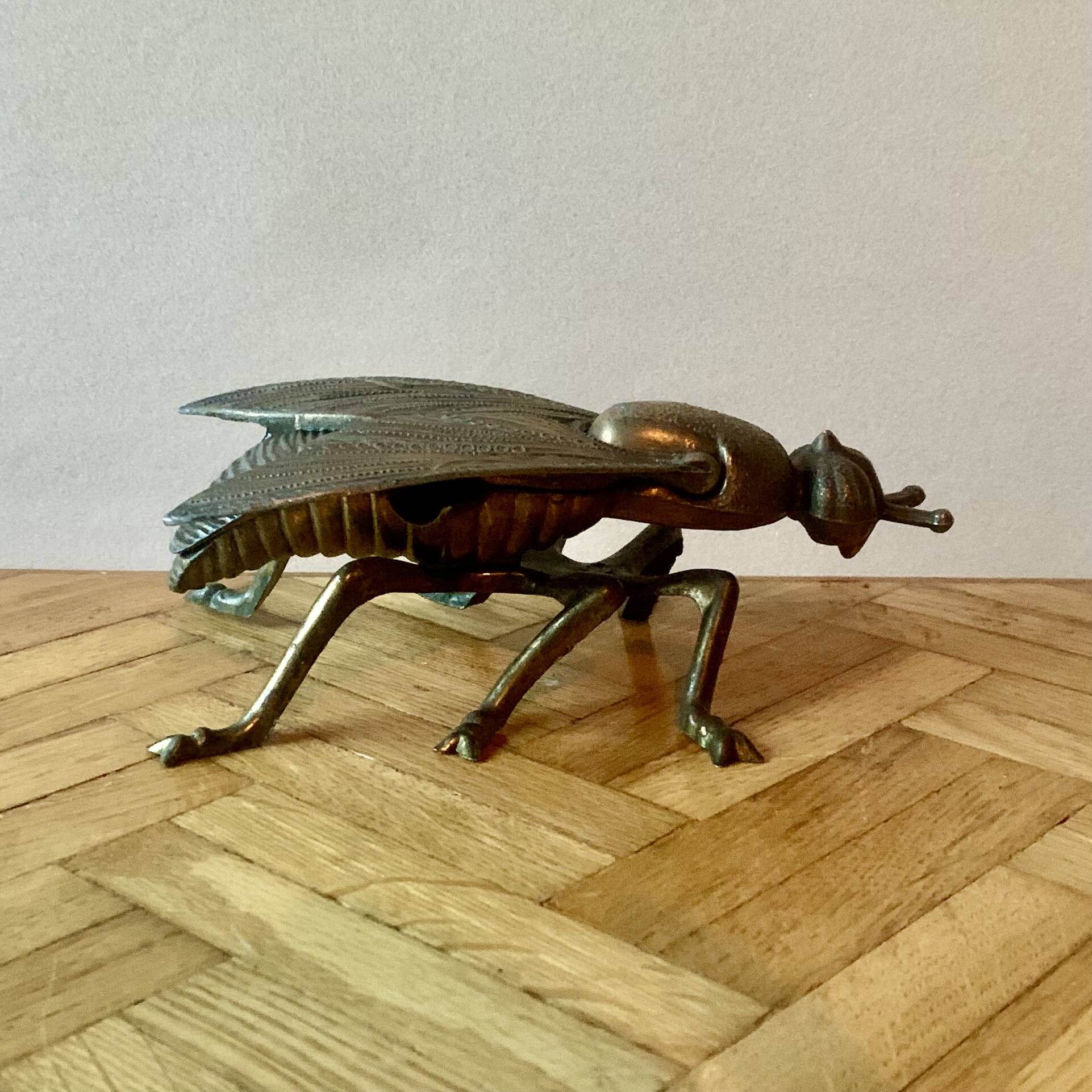 Vintage brass ashtray in the shape of a fly