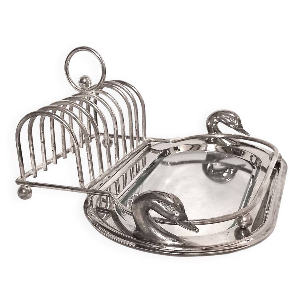 Ancien service à foie gras en métal plaqué argent - Label Emmaüs