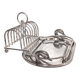 Foie gras platter + toast holder / Silver-plated metal foie gras service