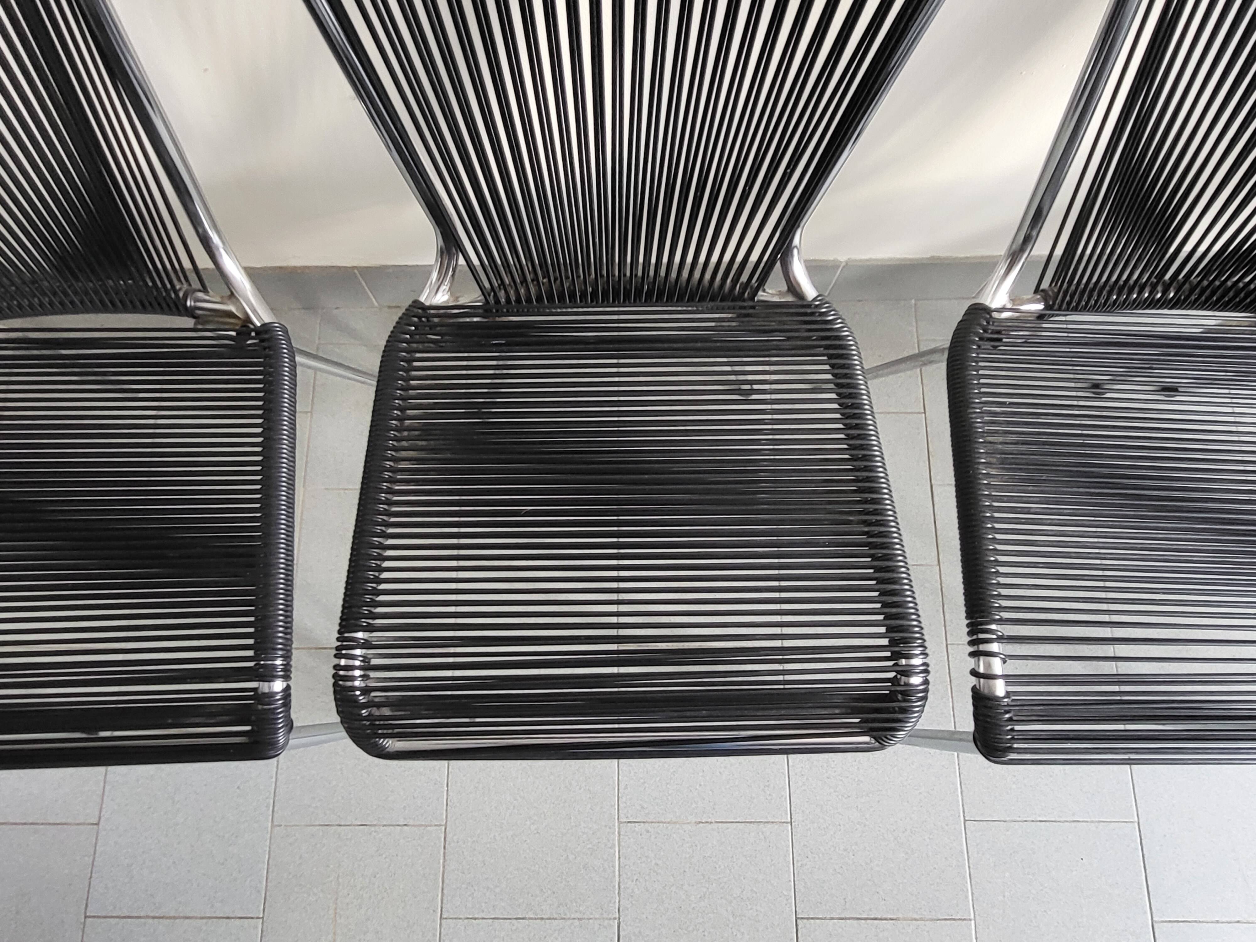 Set of 4 vintage scoubidou chairs 1960