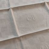 White linen napkins Monogram CB vintage (set of 11)