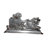 Tin mail rack, decorated with birds and flowers