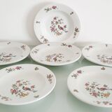 Lot de 6 assiettes creuses " oiseau de paradis " Sarreguemines