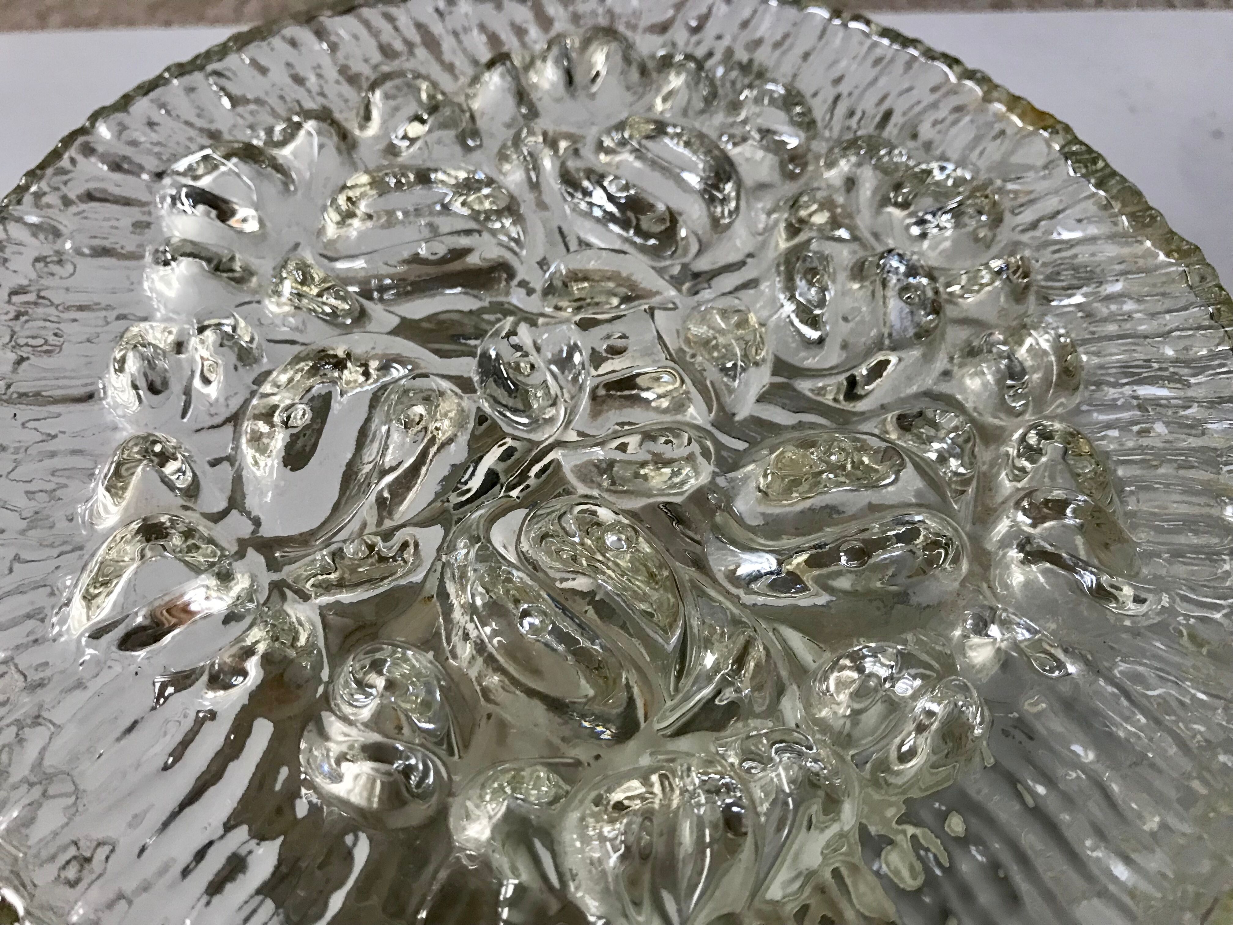 Vintage molded glass ceiling lamp