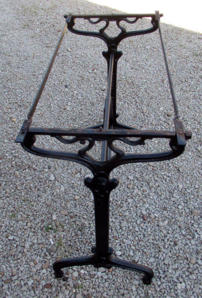 Bistro table, 1900, cast iron foot and marble top.