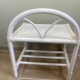 White rattan bedside table