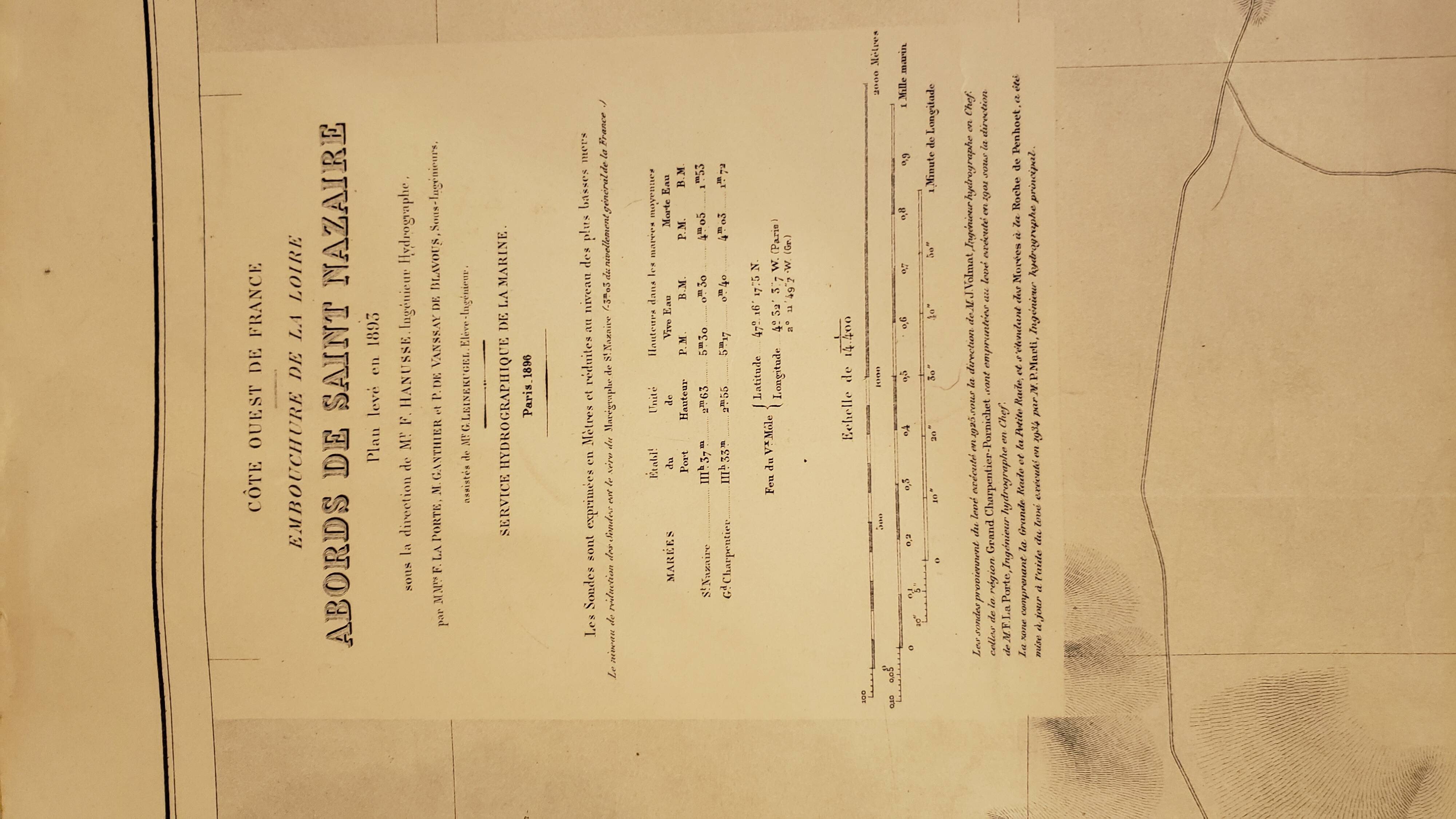 Ancienne carte marine des abords de Saint-Nazaire