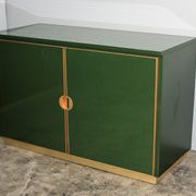 Italian emerald green and brass cabinet ,1970
