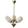 Paavo Tynell for Idman Oy, three-branch chandelier in brass and glass, mid-century, 1940s.