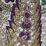 Algiers silk tablecloth, early 20th century, floral motifs enhanced with gold thread, handmade