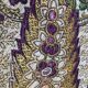Nappe en soie d’Alger époque début XXe motifs floraux rehaussés de fils dorés, fait main