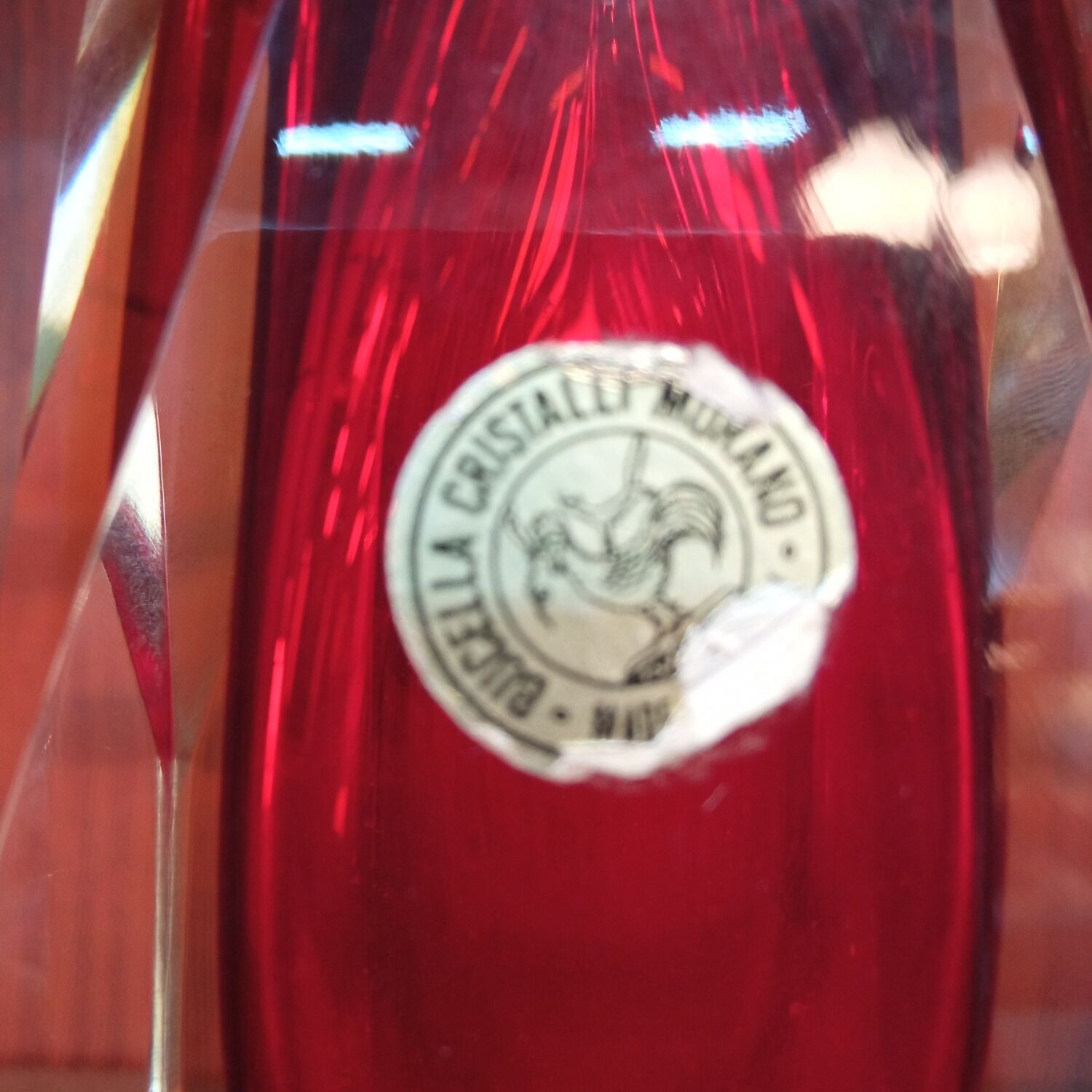 Red vase Flavio Poli Murano