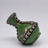 Antique green glazed ceramic vase with relief decoration – Europe