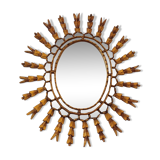 Sun mirror in gilded wood, 60x52 cm