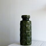 Large textured green ceramic vase
