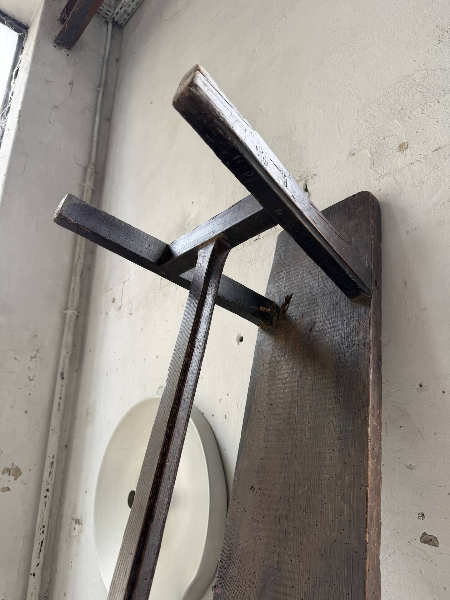 Dark patinated 1900 bench 220cm