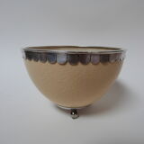 Coupe vide poche œuf d'autruche et argent 925 design italien 70
