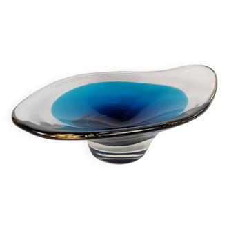 Whitefriars 1950s 9413 Blue Cased Glass Bowl