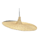 Large suspension, rattan luminaire in hat shape D:80cm