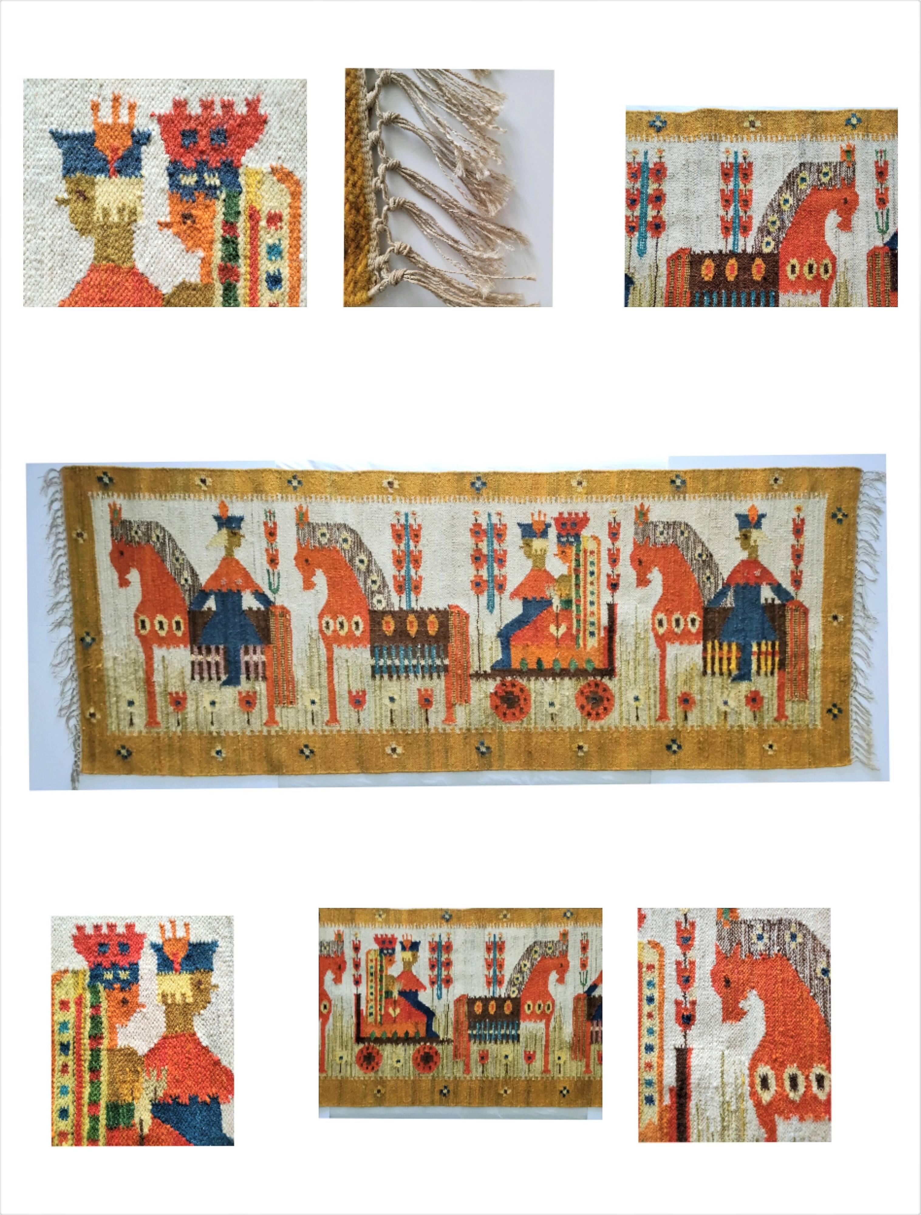 Tapisserie kilim fait main artisanat polonais années 70