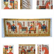 Tapisserie kilim fait main artisanat polonais années 70