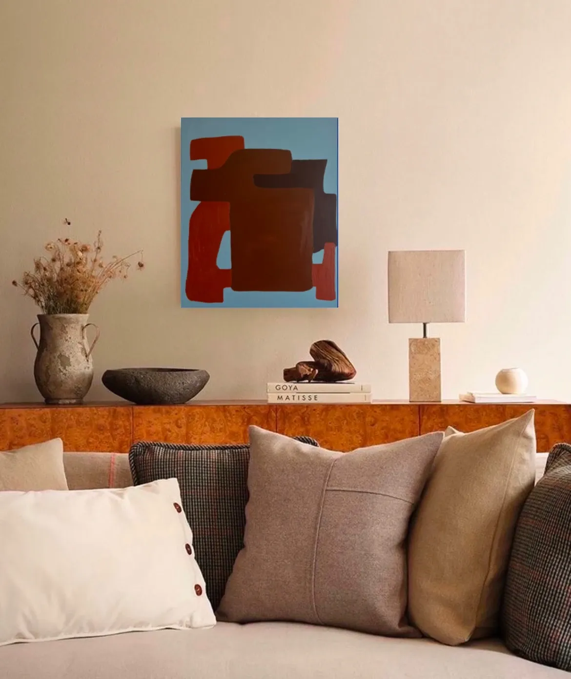 Abstract painting "quiet structure" 55x45cm by Bodasca