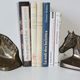 Pair of bookends plaster horses effect vintage brass