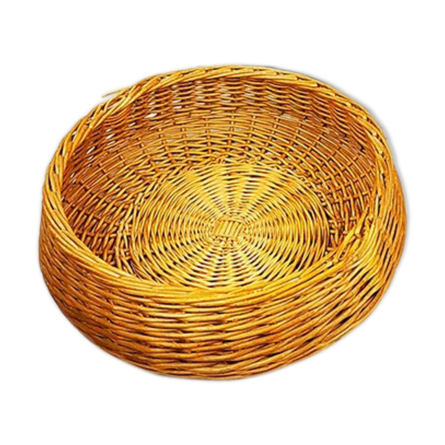 Round wicker flat basket
