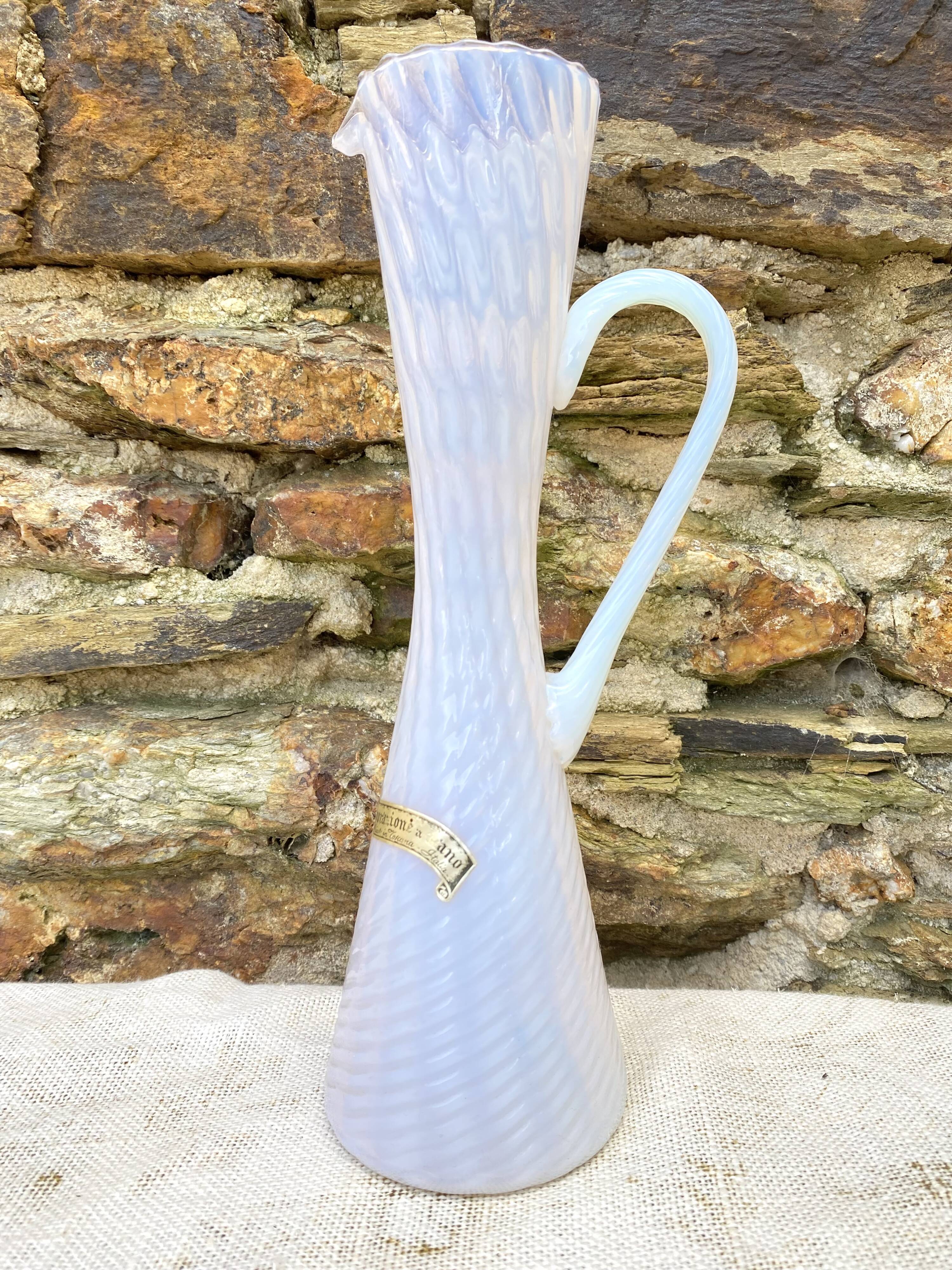 Opaline blown glass vase, Tuscany, Italy, 1960s-70s