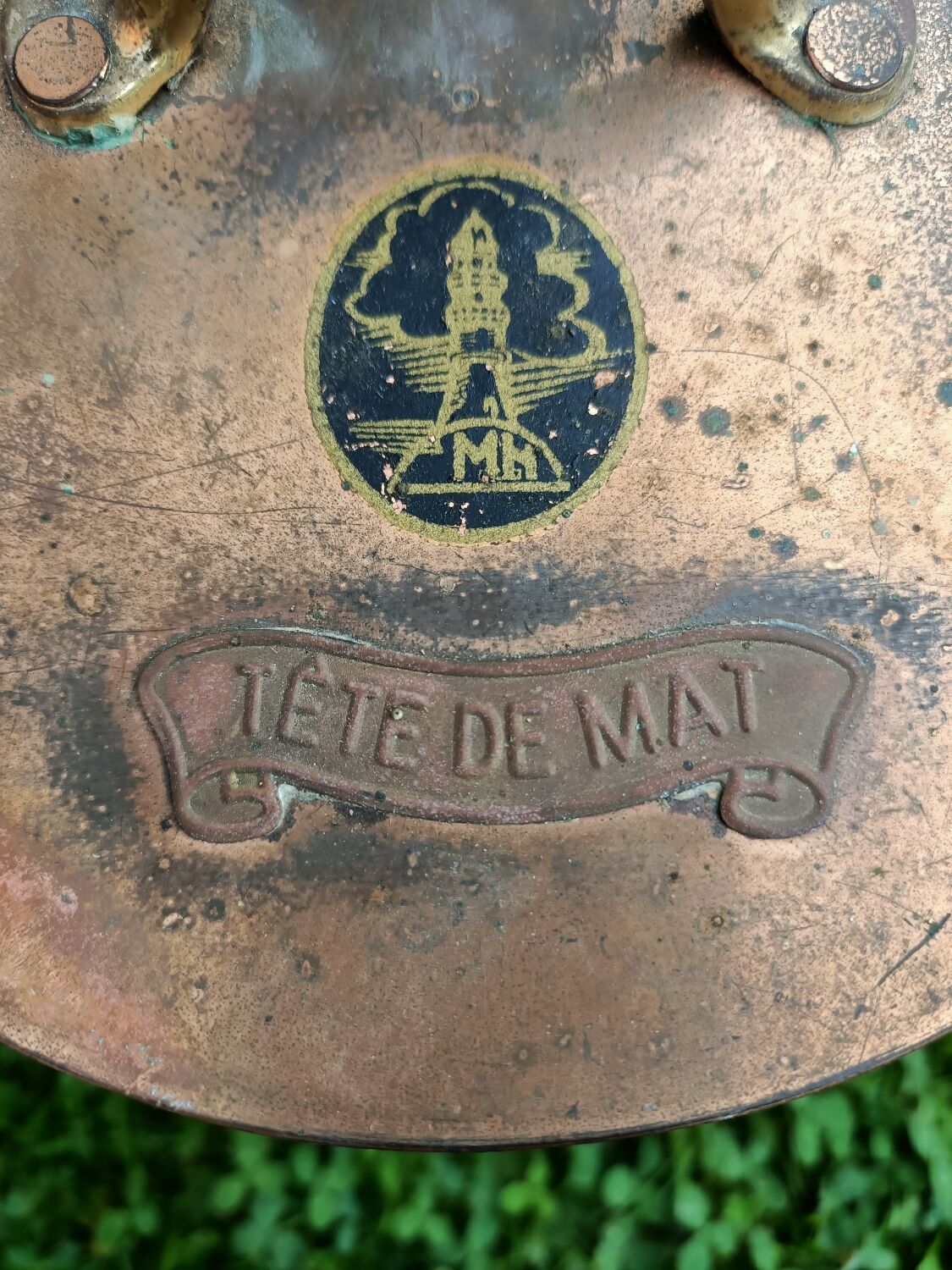 Old copper houseboat lamp