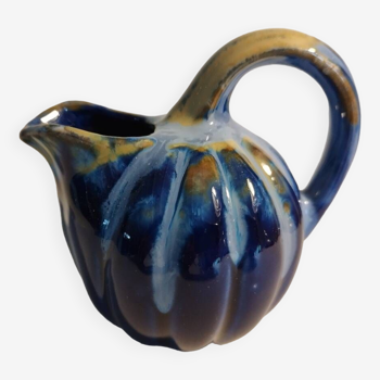 Flamed stoneware pumpkin pitcher