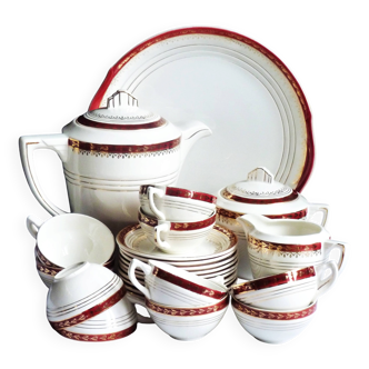 1920s coffee service Céranord from Saint-Amand, 24 pieces.