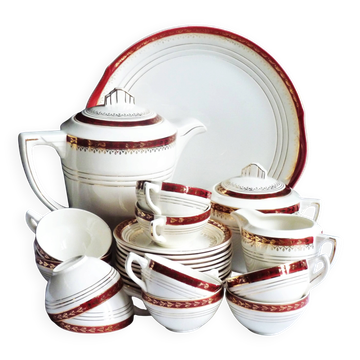 1920s coffee service Céranord from Saint-Amand, 24 pieces.