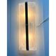 Contemporary Rectangular Venied-White "Alabastro" Murano Glass Chromed Wall