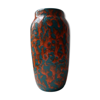 Blue and coral west Germany vase