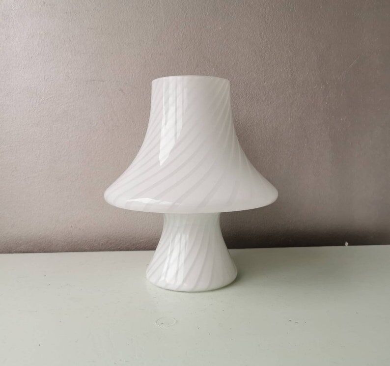 Mushroom lamp Murano white, Gambaro e Poggi for Vetri, 1970