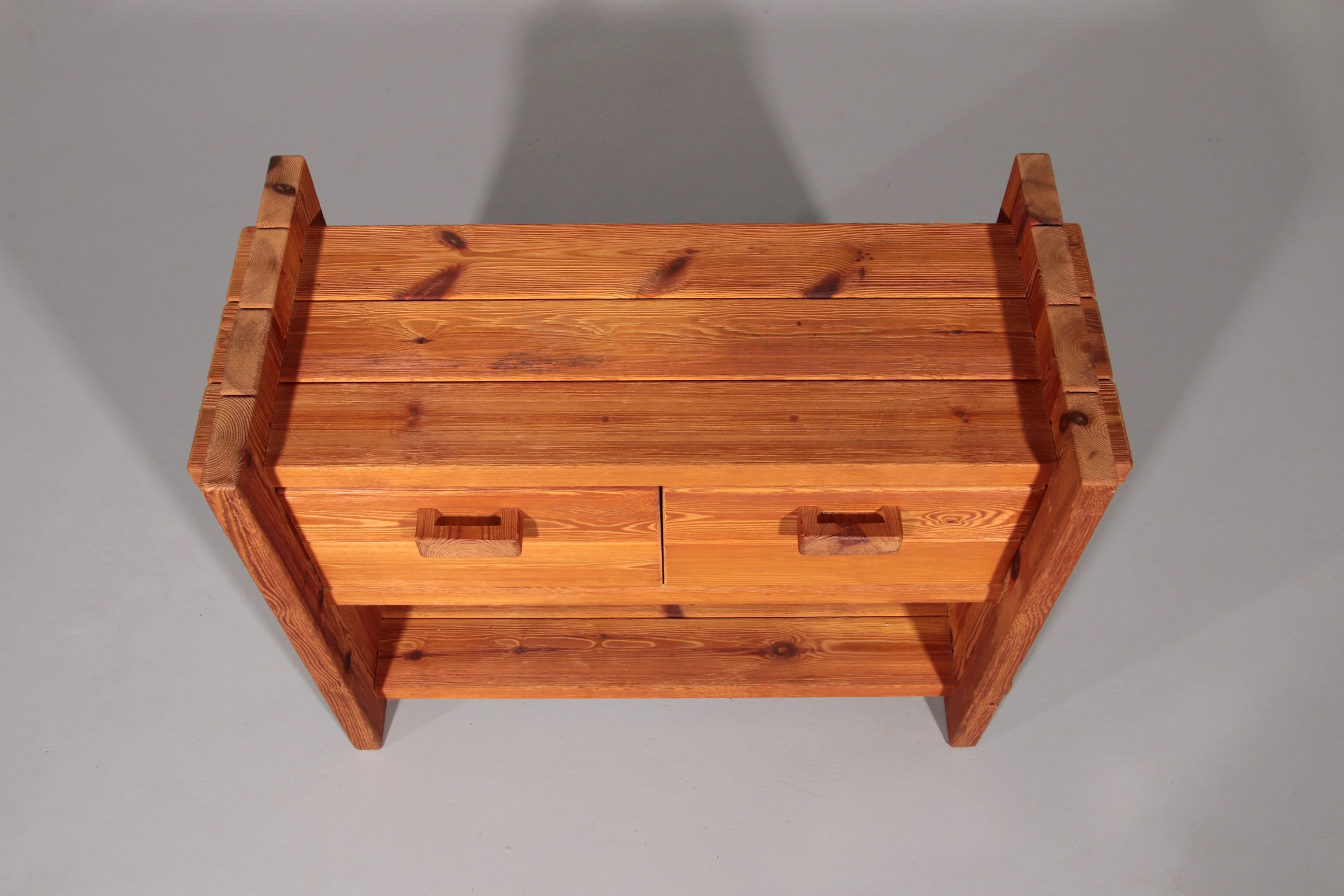 Scandinavian Brutalist pine cabinet by Hans Frydendal