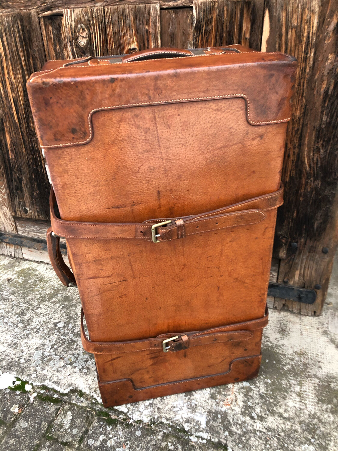Art deco saddle leather trunk by old england paris
